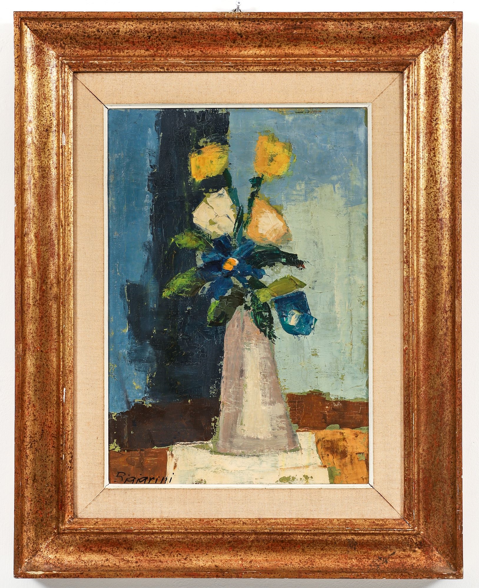 Artwork by Gino Bigiarini, Flower Vase, Made of Oil on Canvas