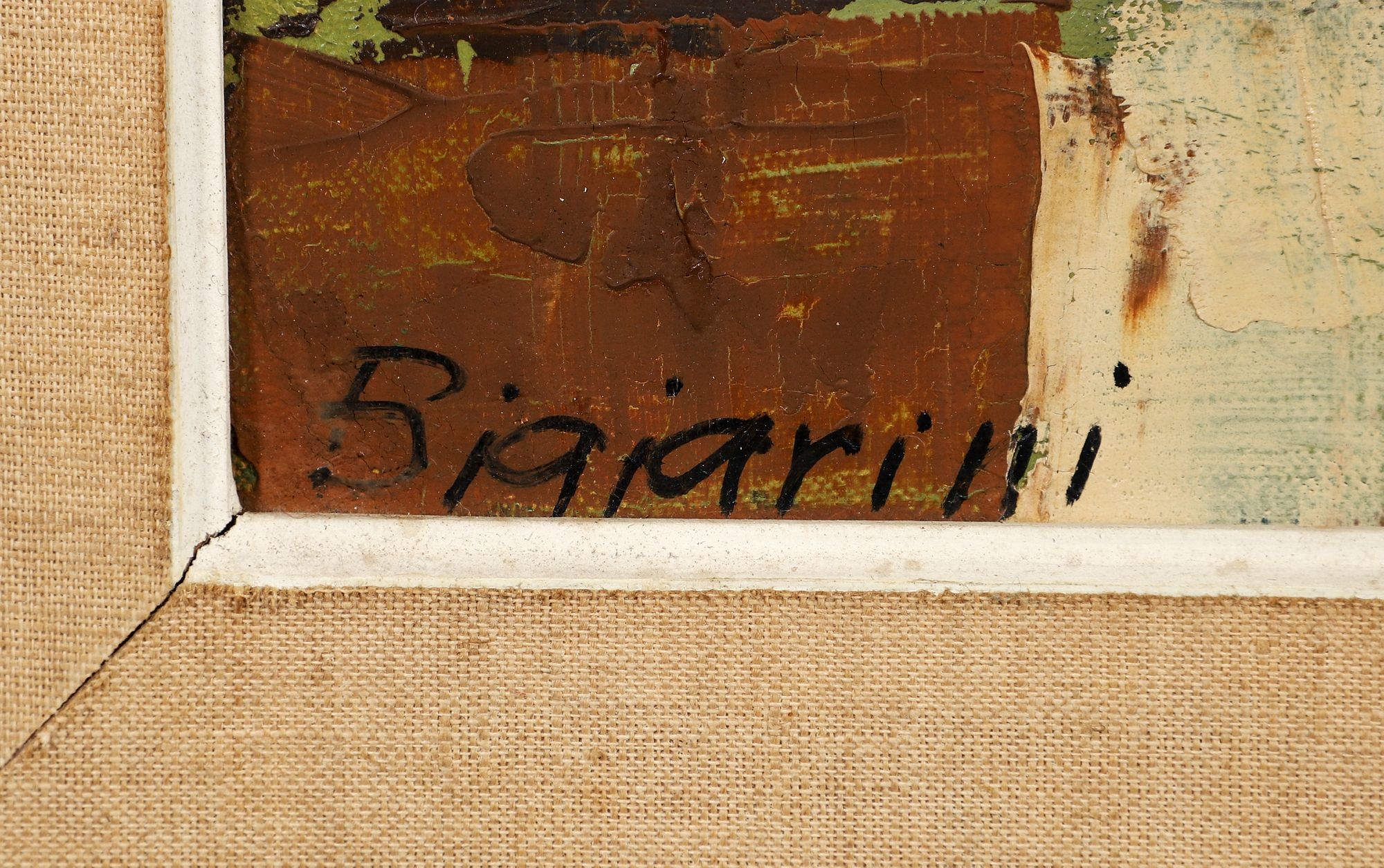 Artwork by Gino Bigiarini, Flower Vase, Made of Oil on Canvas