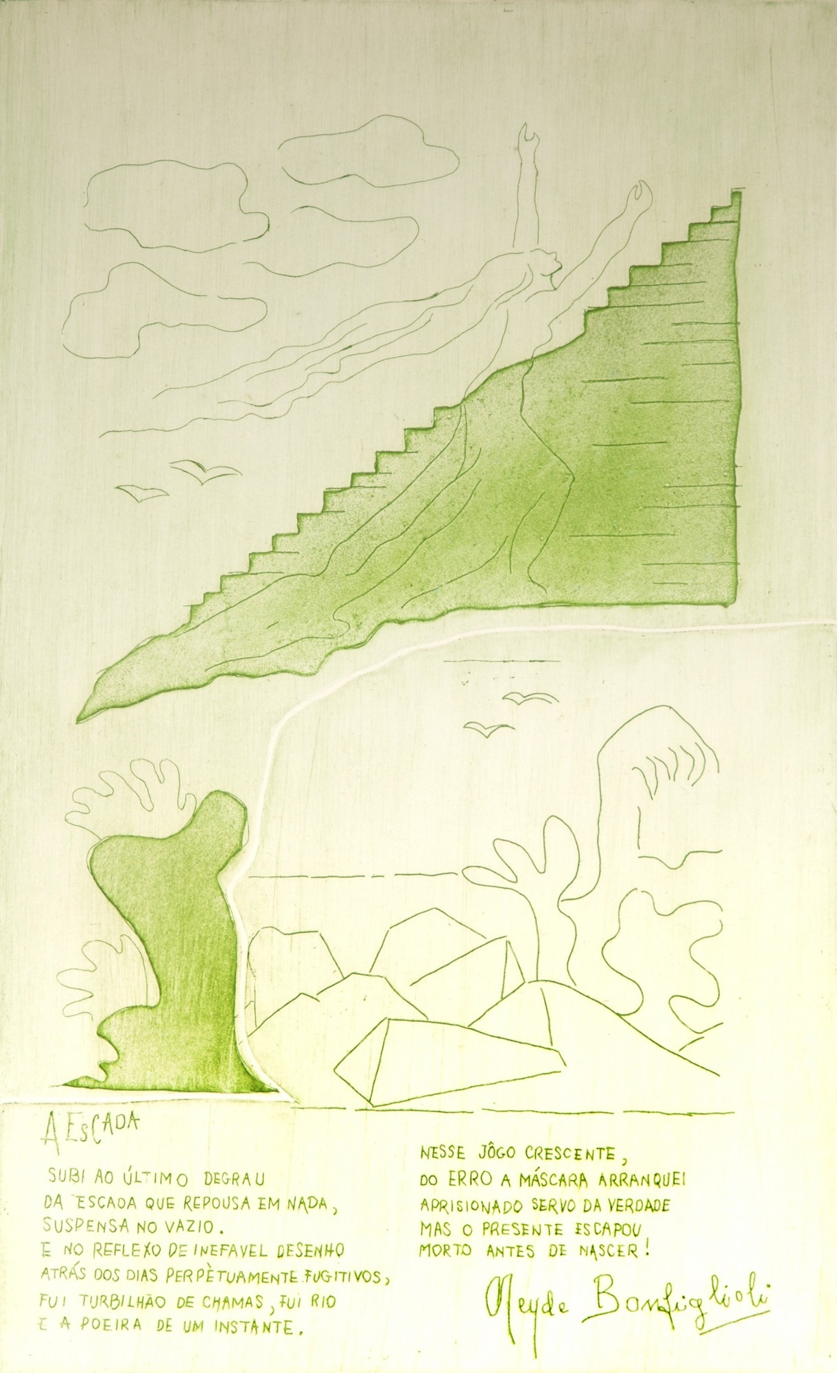 A Escada - Poesia Neyde Bonfiglioli by Tarsila do Amaral, 1972
