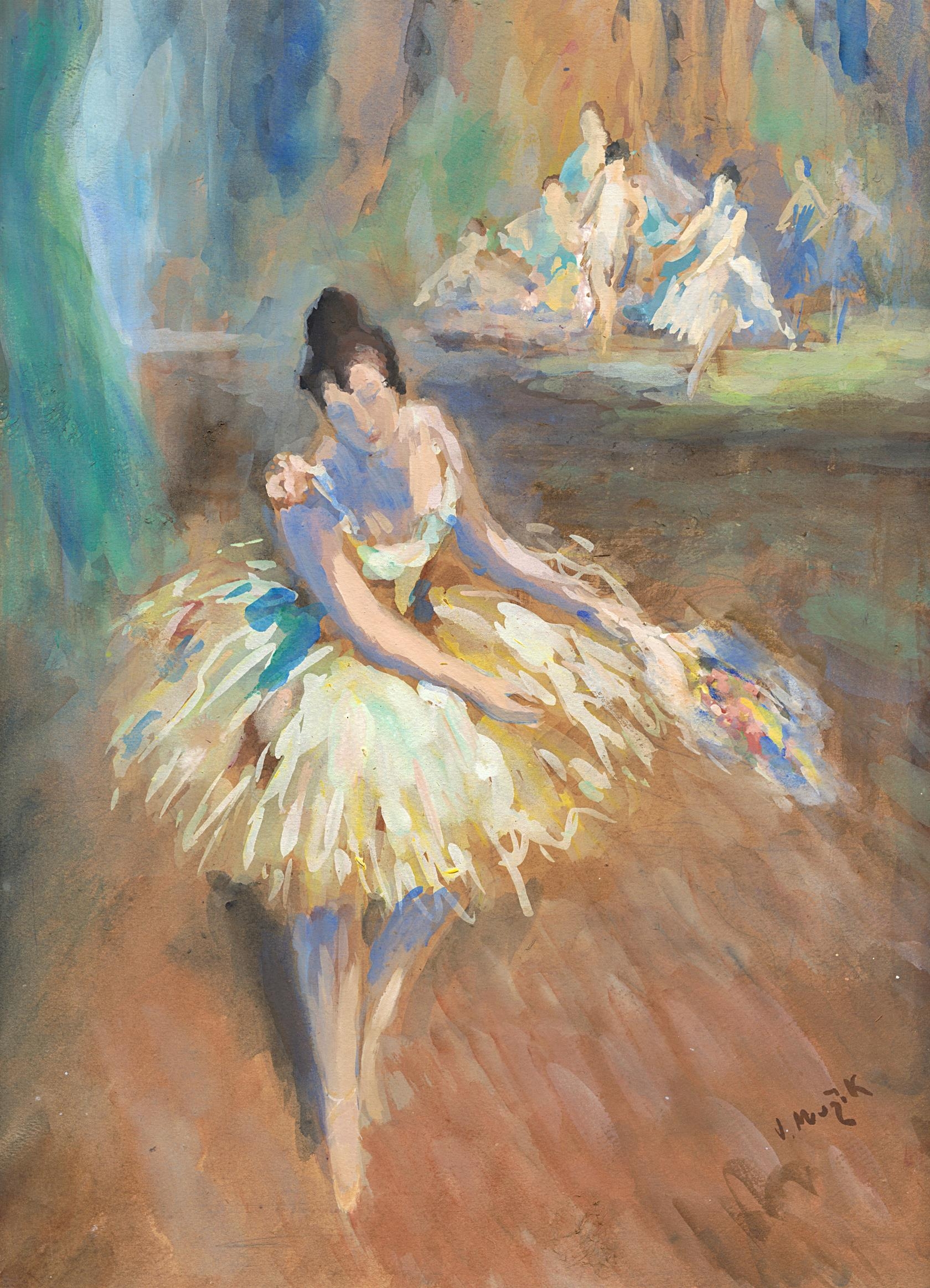 Artwork by Vilém Mužík, BALETKA, Made of gouache