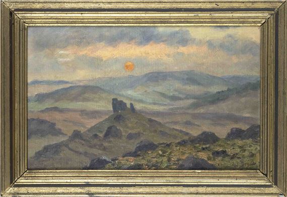 sunset over the Auburg near Gerolstein by Wilhelm Degode