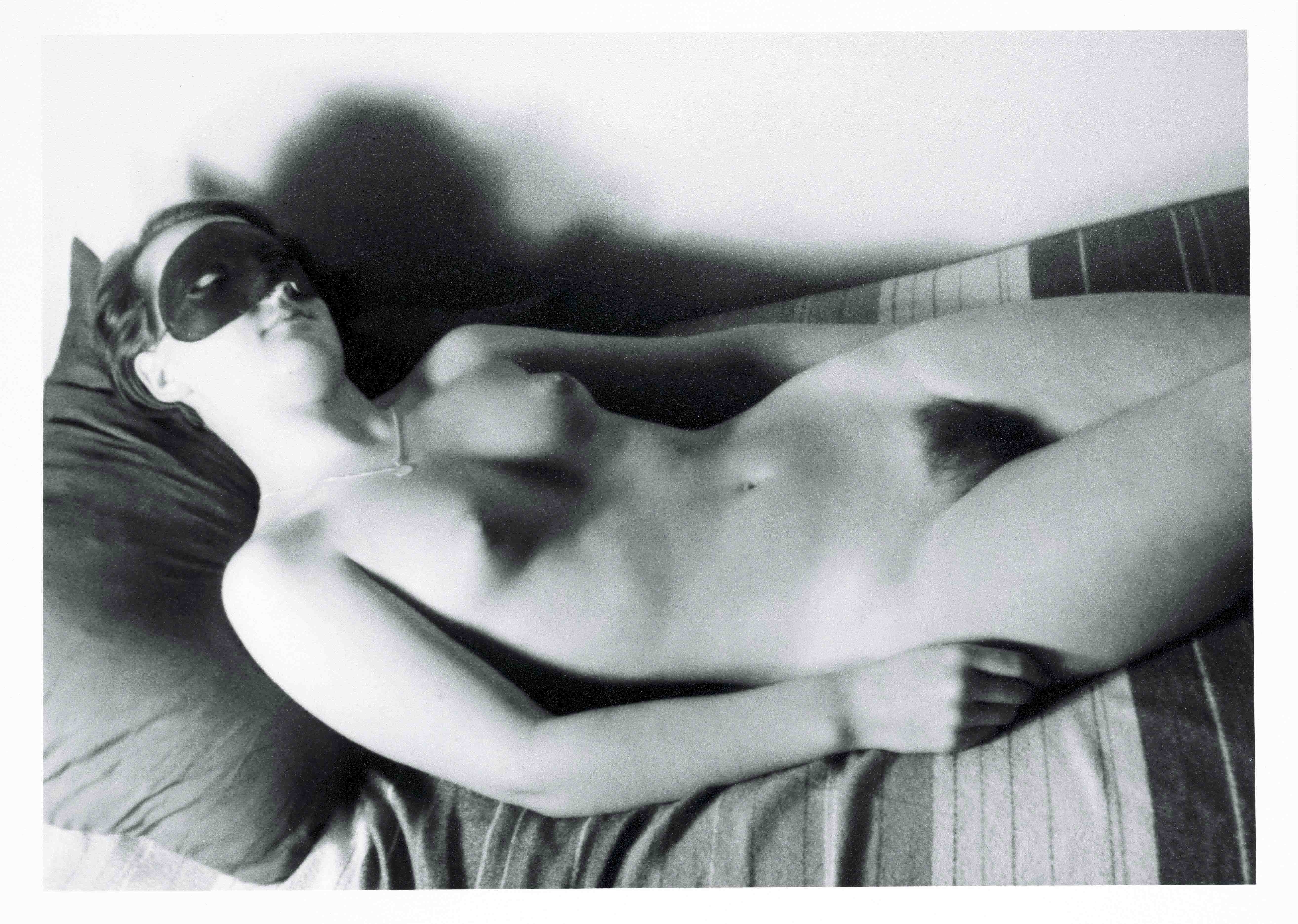 three black and white photographs with female nudes - Franz Roh