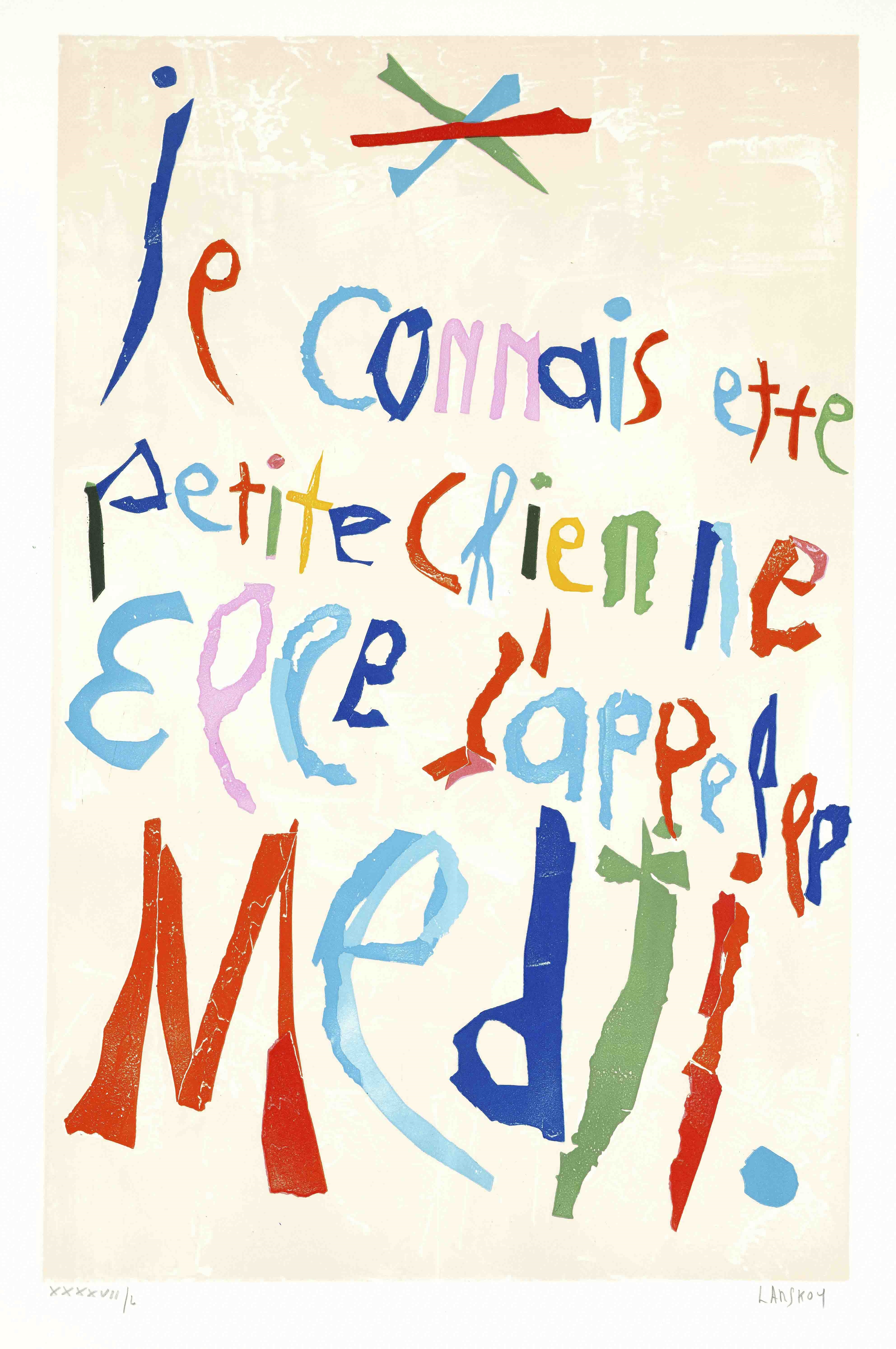 André Lanskoy | 2 color serigraphs with relief printing on laid paper ...
