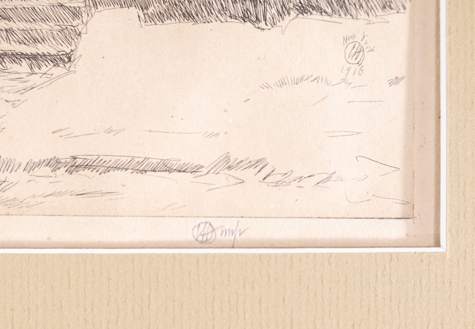 Artwork by Childe Hassam, Church Doorway, Snow, Made of etching