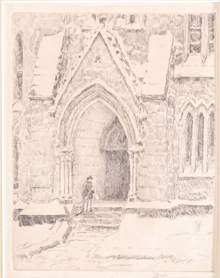 Church Doorway, Snow by Childe Hassam, 1916