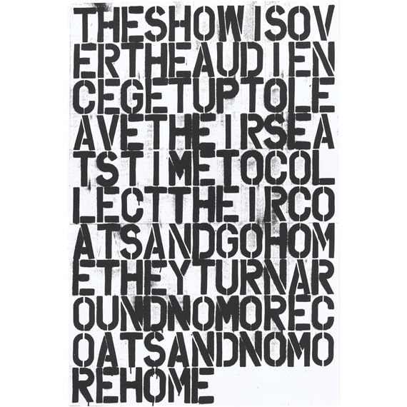 The Show Is Over by Felix González-Torres, Christopher Wool, 1993