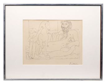 Pablo Picasso Etching 'Reposse' - Pablo Picasso