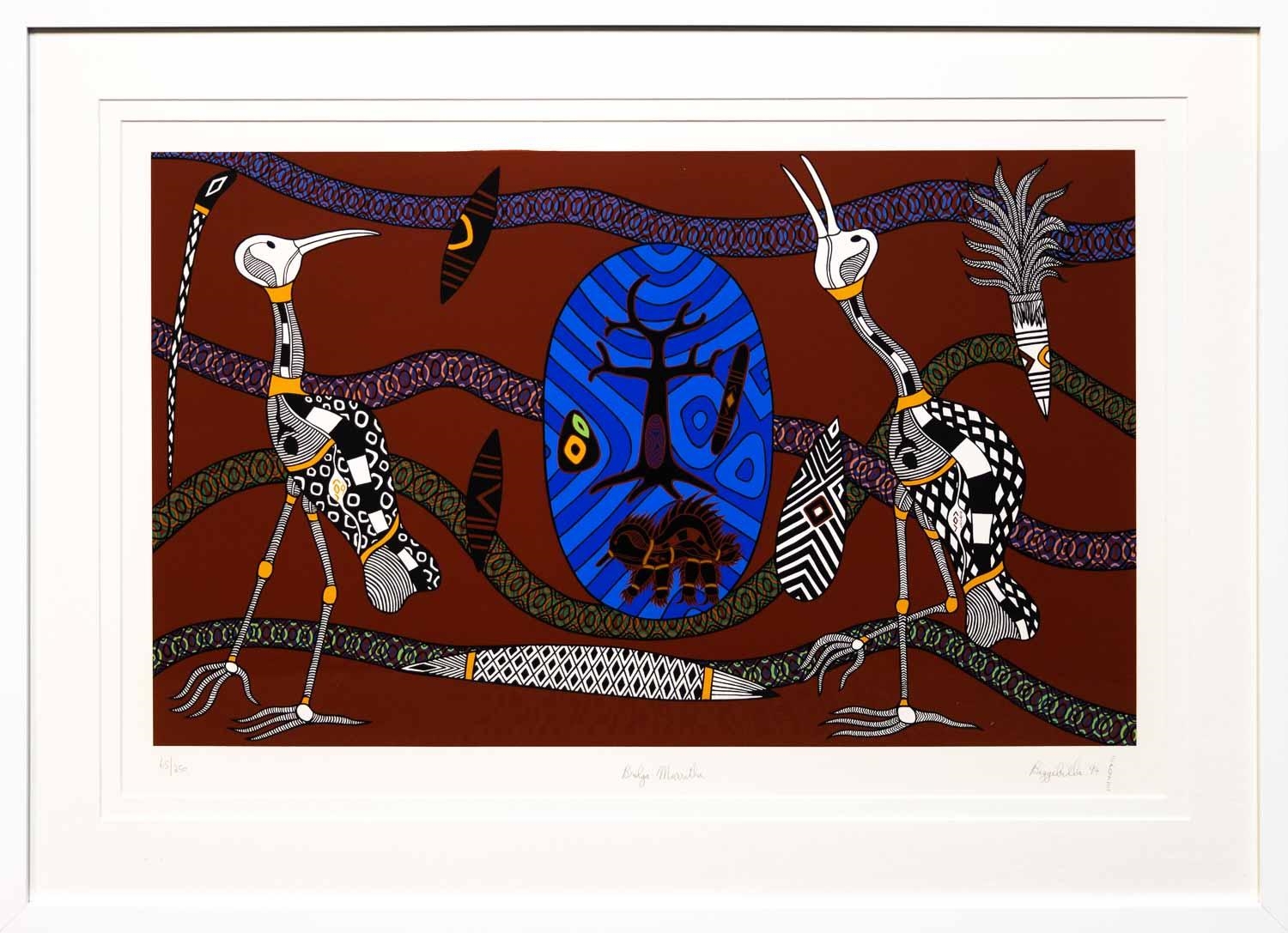 Artwork by Graham Rennie Biggibilla, Brolgas Murratha, Made of silkscreen