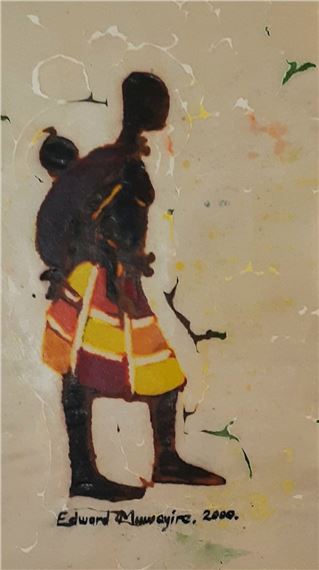 1.) Mother and Child 2.) African Drummer - Edward Muwayire