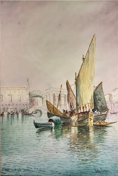 Bridge of Sighs, Venice by Anton Purigini, early 20th century