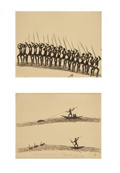 (I) CEREMONY; (II) SPEARING FISH AND BLACK SWAN - Tommy McRae