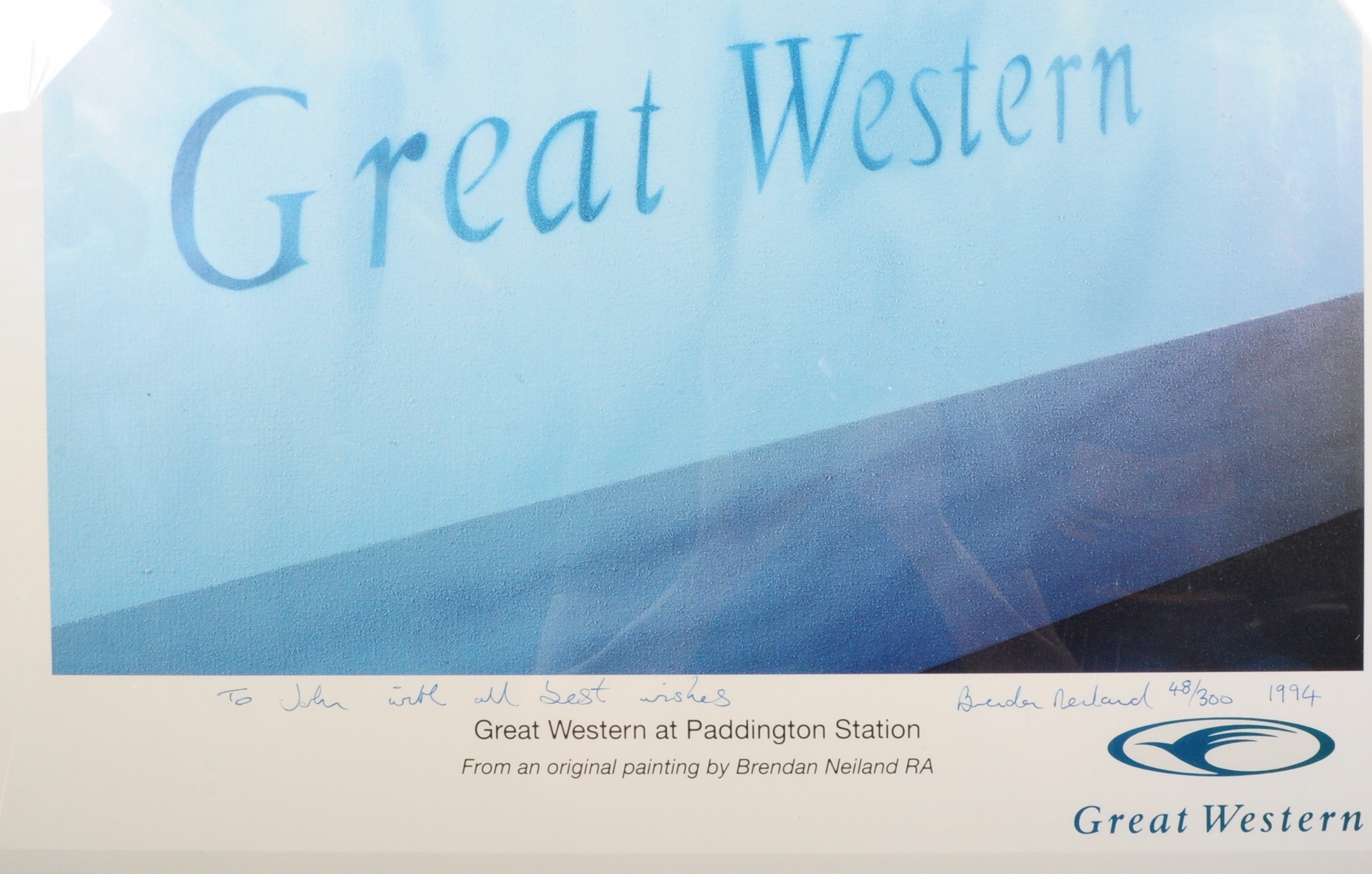 Brendan Neiland A framed Great Western at Paddington Station bearing