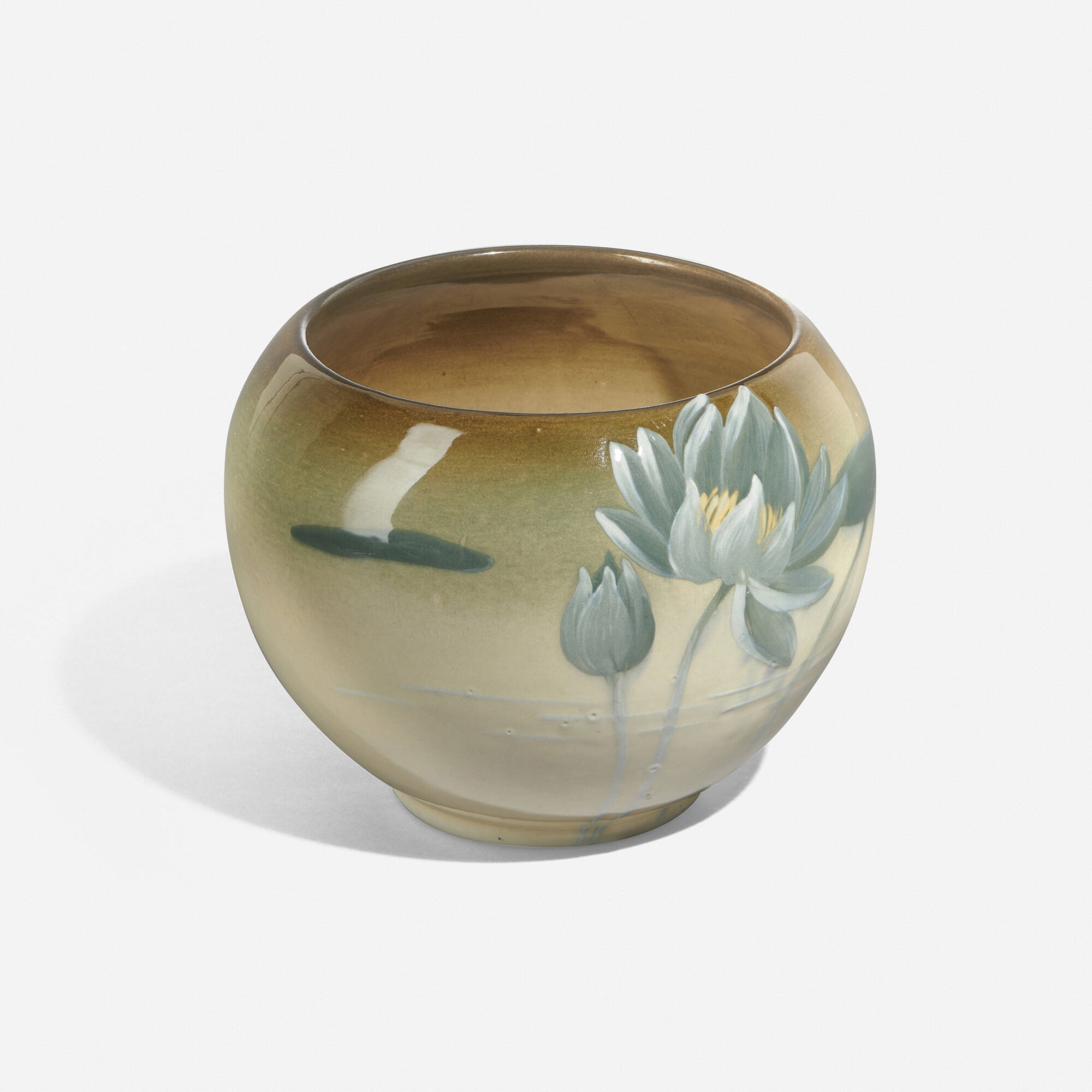 Artwork by Albert Haubrich, Eocean bowl with water lilies, Made of glazed earthenware