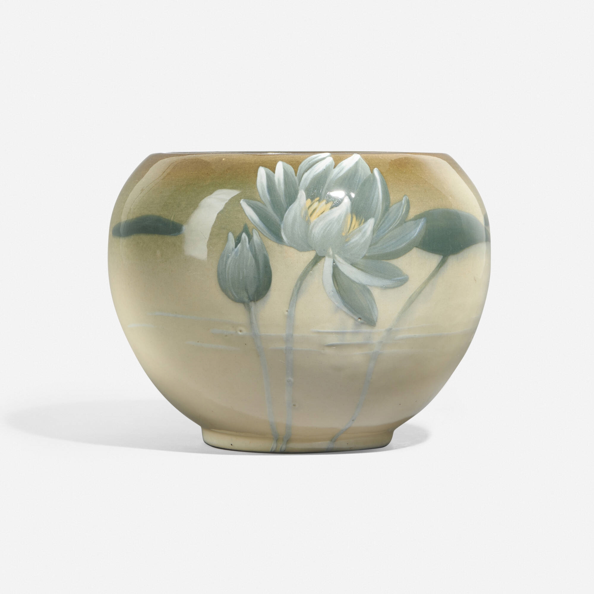Artwork by Albert Haubrich, Eocean bowl with water lilies, Made of glazed earthenware