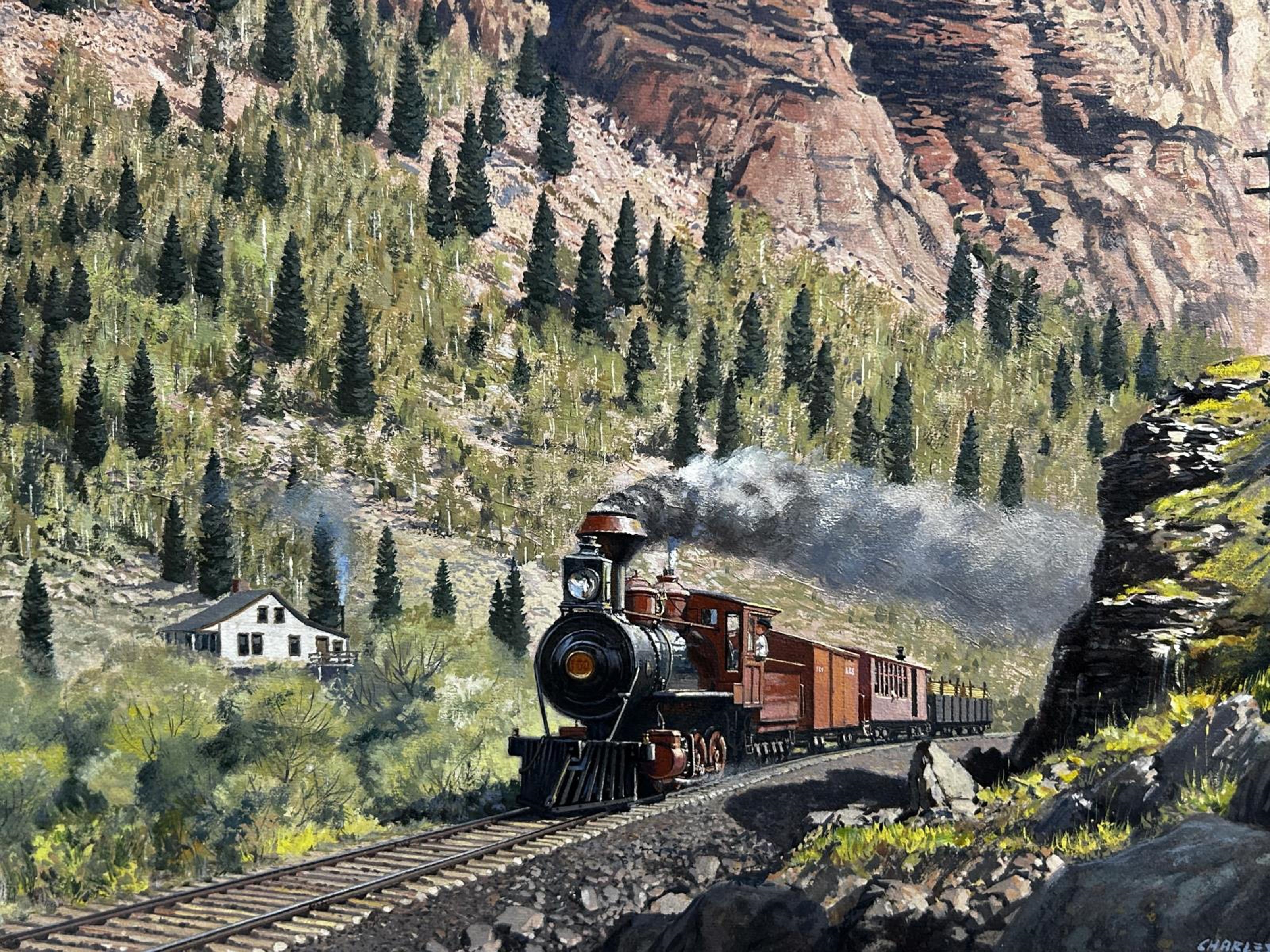 Artwork by Charles Kemp, Capturing the essence of a breathtaking canyon landscape, Made of Oil on Panel