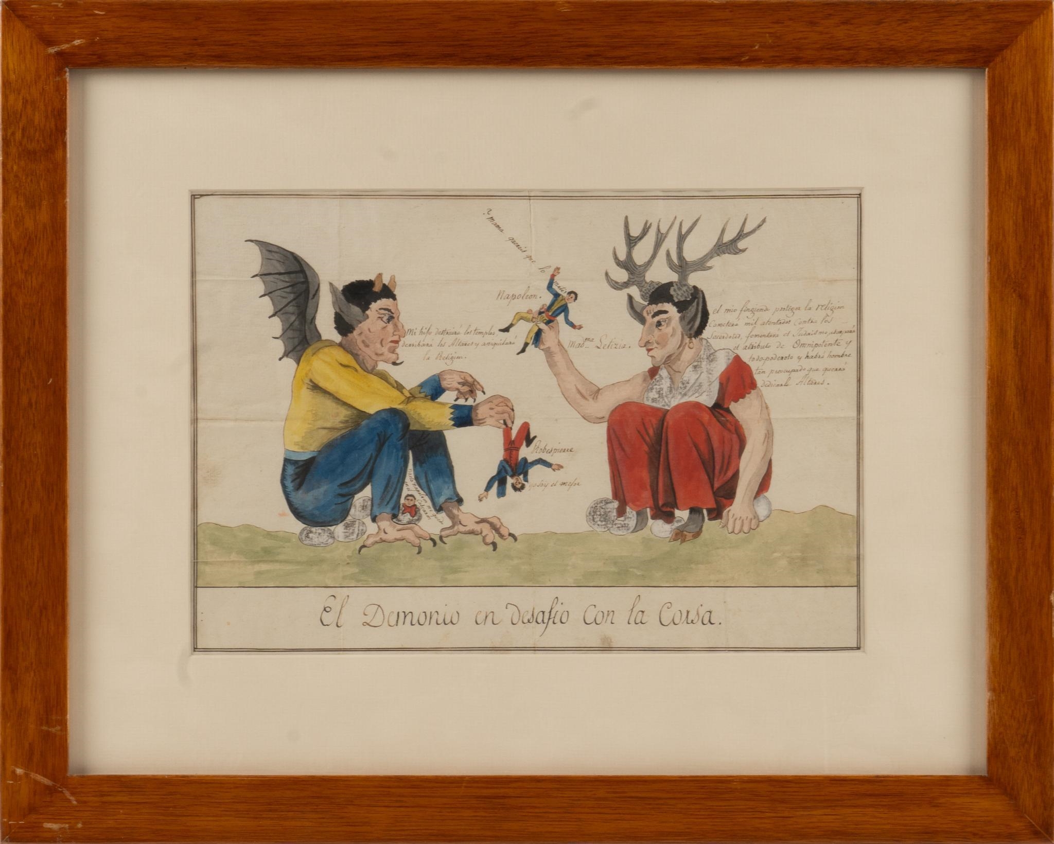 Mexican School, 18th Century Anti Napoleon and Robespierre (18