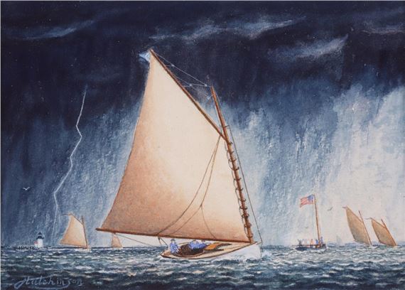 Stormy Sailing Day at Brant Point by John Hutchinson