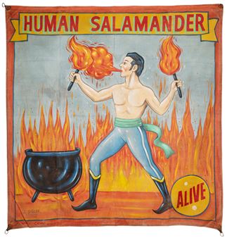 Human Salamander sideshow banner - Jack Cripe
