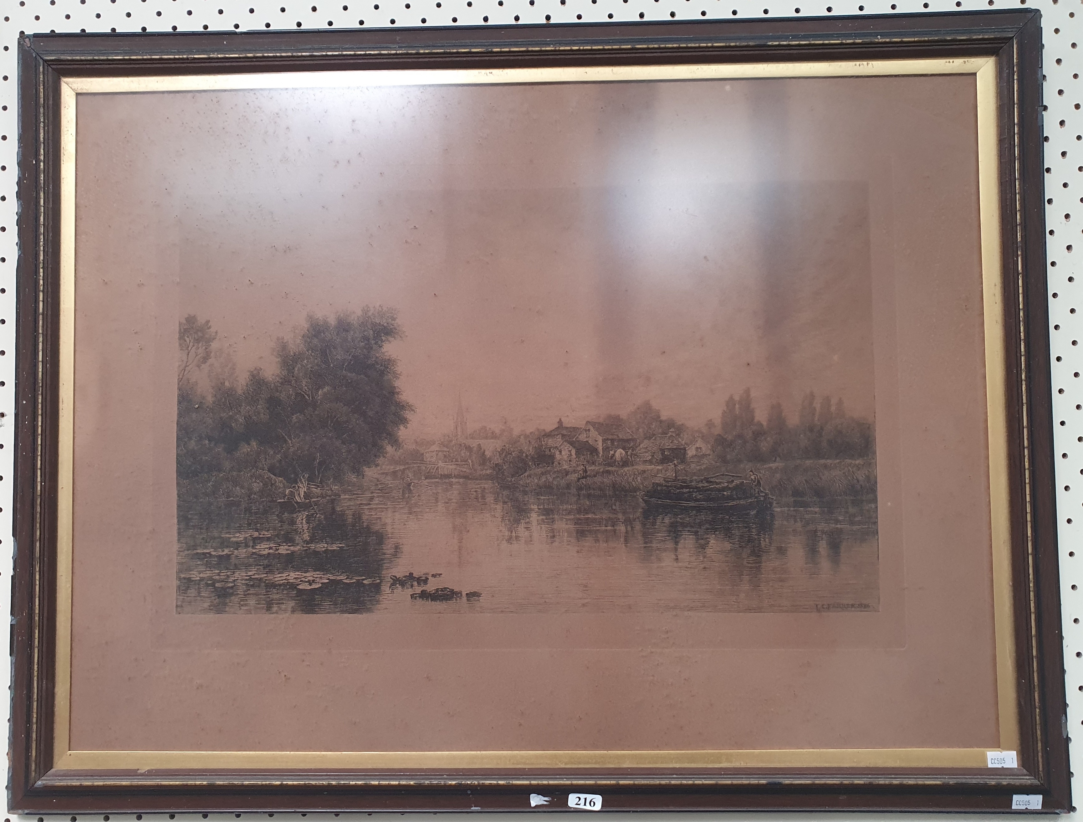 Artwork by Thomas Charles Farrer, Marlow Lock, Made of etching