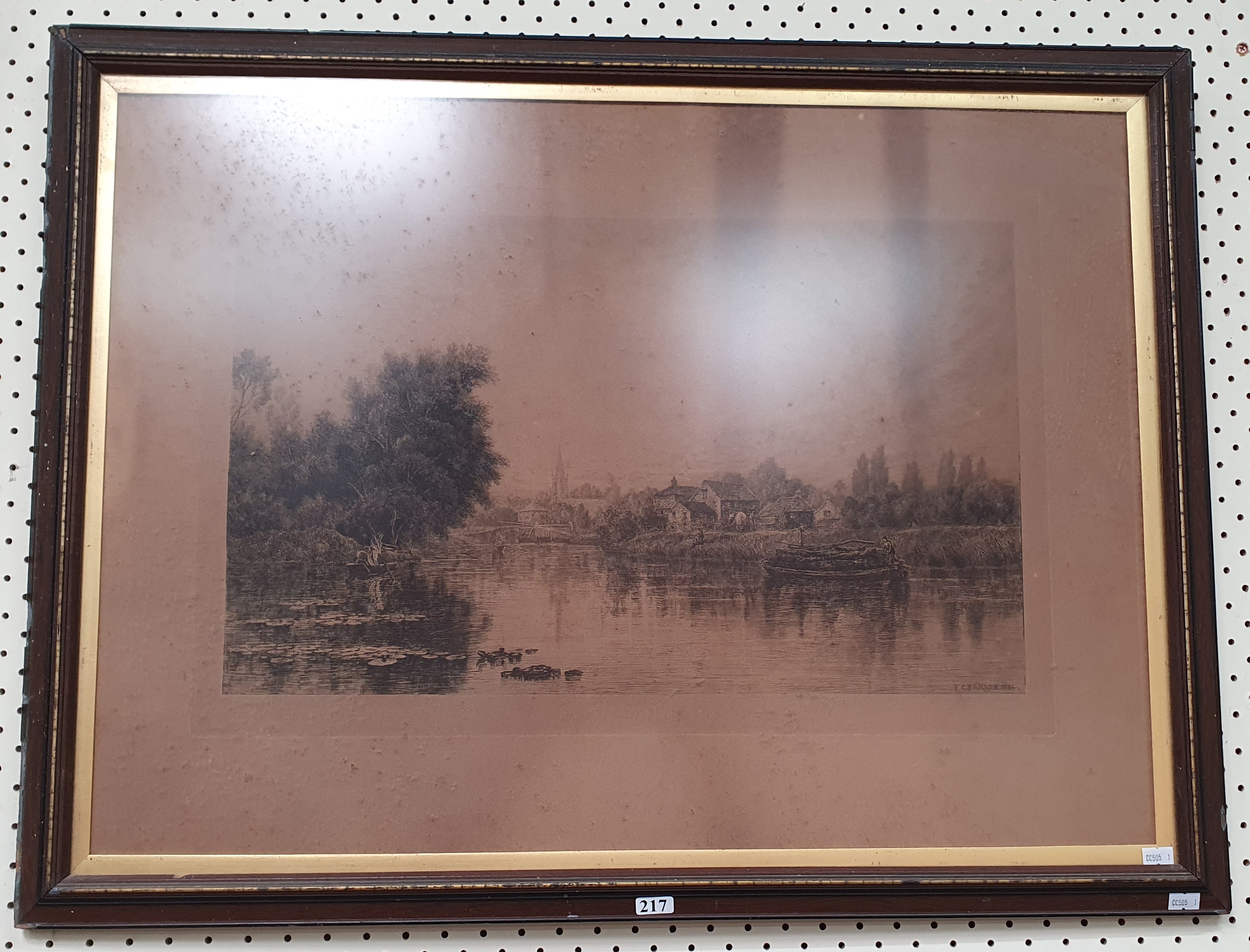 Artwork by Thomas Charles Farrer, Marlow Lock, Made of etching