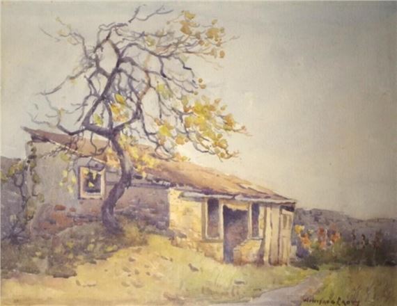 The Cottage in Autumn by Winifred Caddy