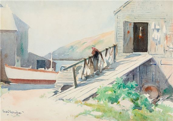 Fish Shacks, Monhegan by Sears Gallagher