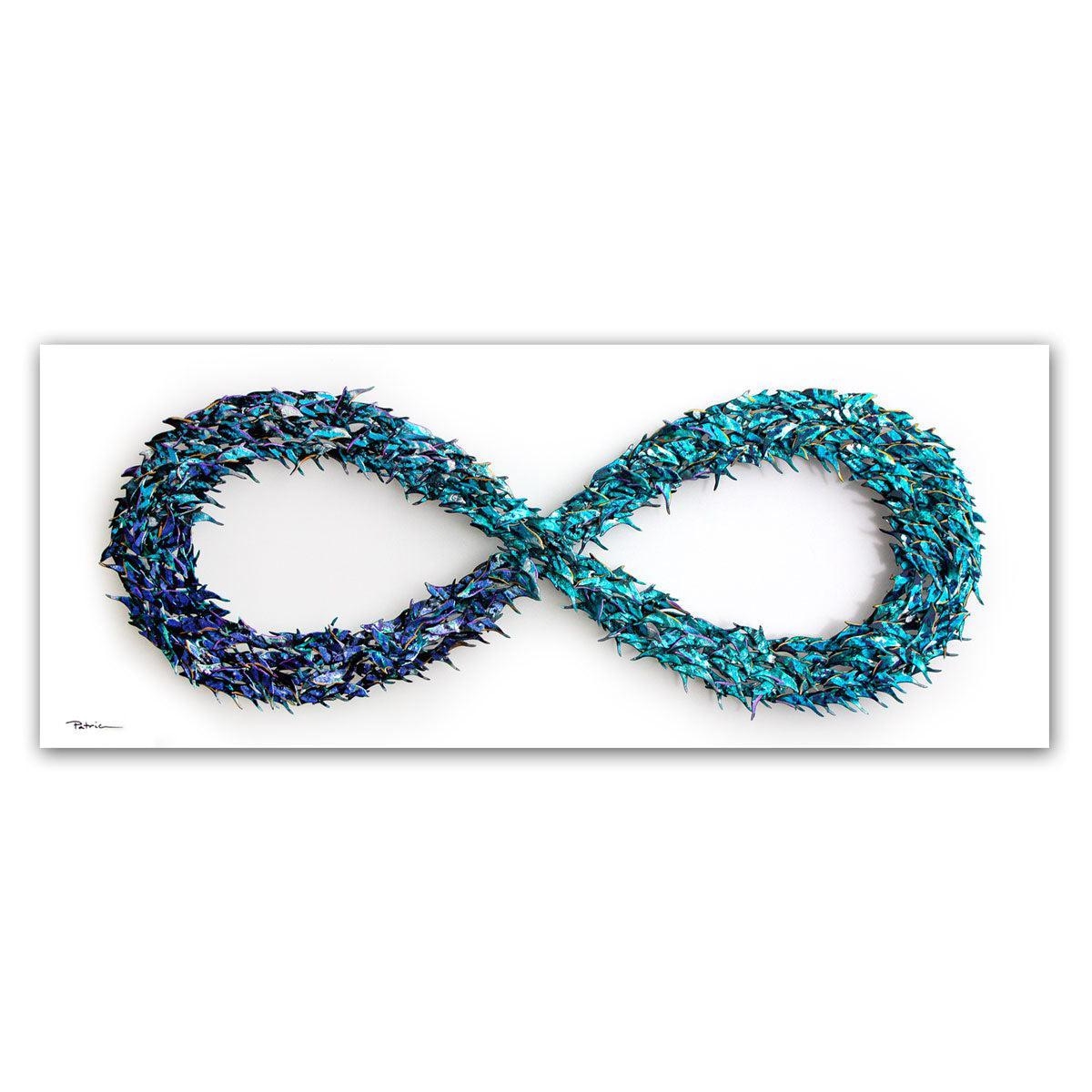 Artwork by Patricia Govezensky, Infinity, Made of Original 3D Metal Art on Wood