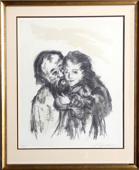 GRANDFATHER AND GRANDDAUGHTER by Alexander Dobkin, circa 1960