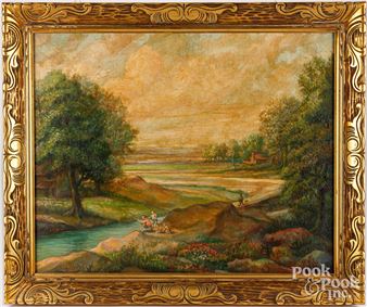 landscape with figures fishing - Boris Luban