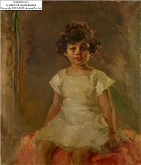 German/American 1866-1948 -  Portrait of a young girl - Wilhelm Heinrich Funk