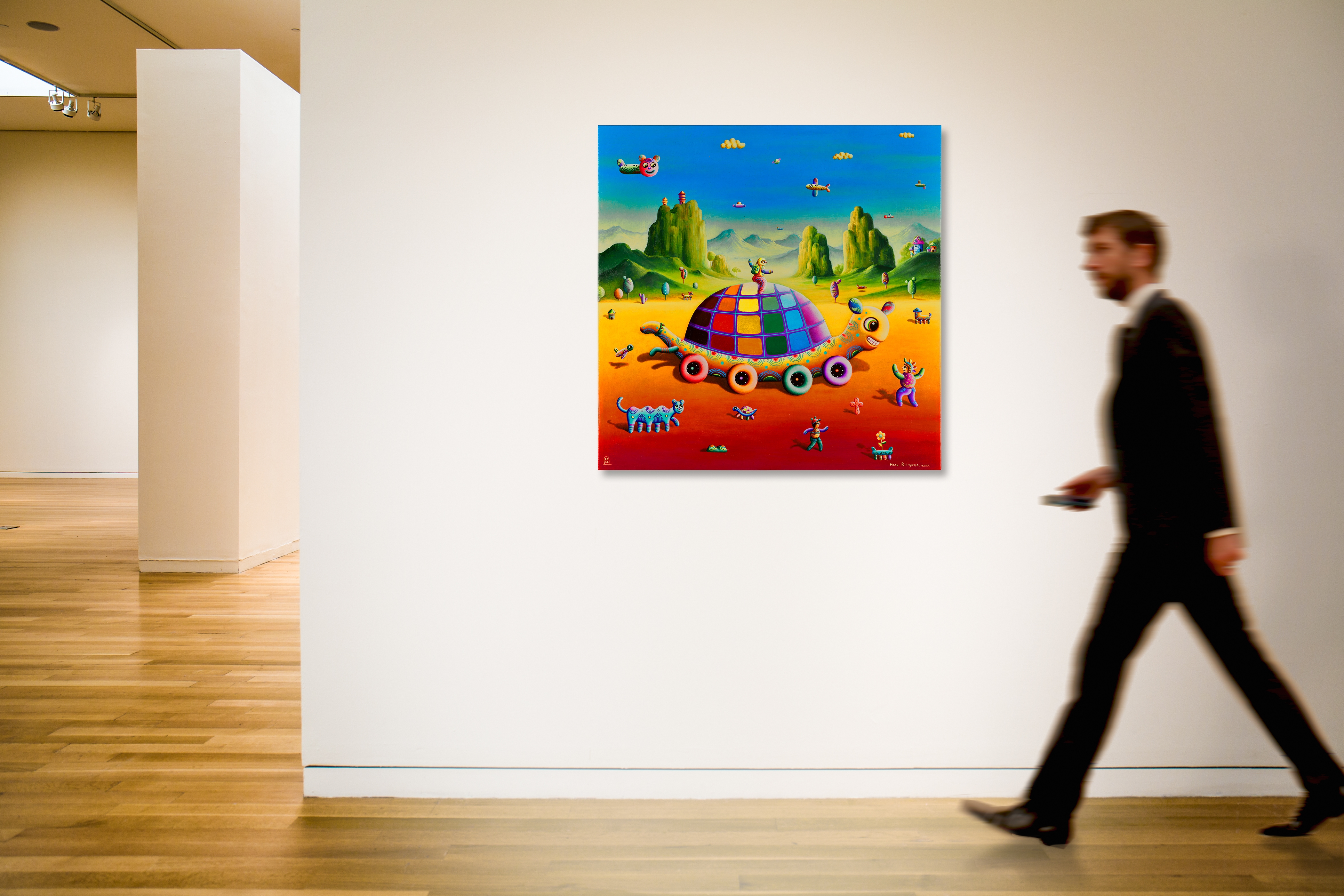 Artwork by Heru Prihono, Wonderful Land Series, Made of acrylic on canvas