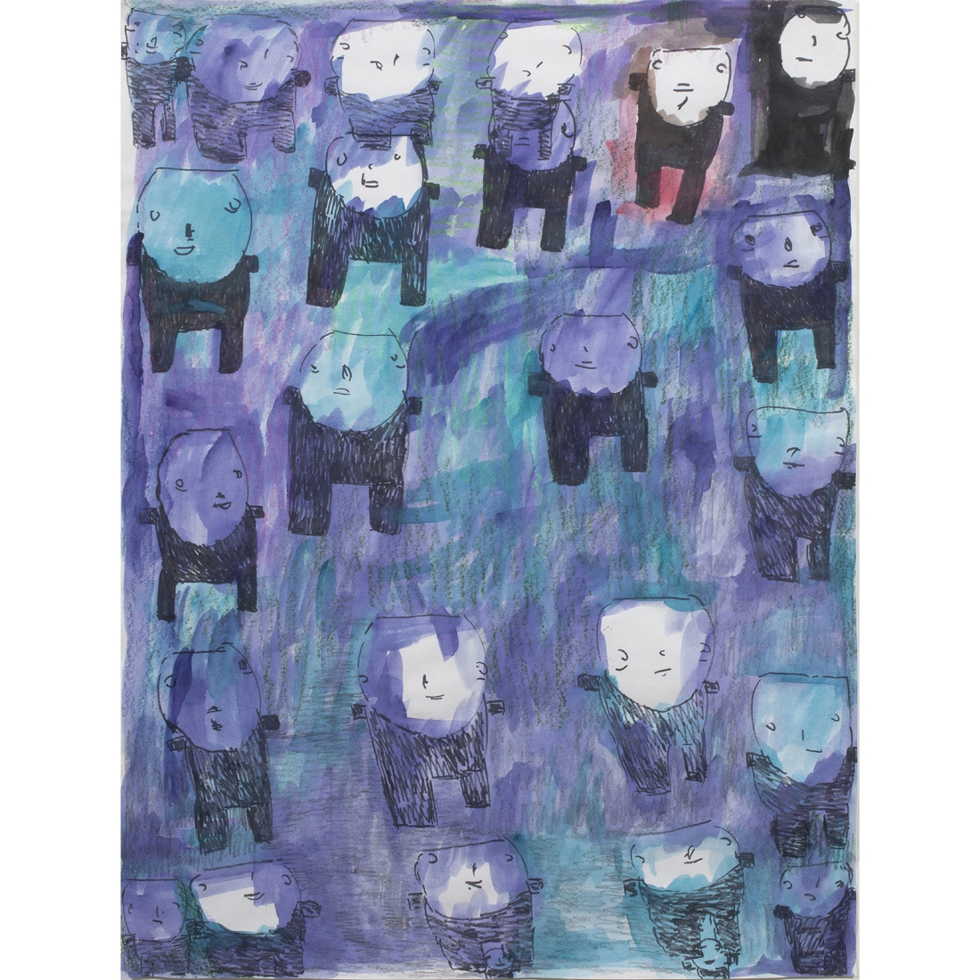 Artwork by Donald Mitchell, Untitled, Made of mixed media on paper