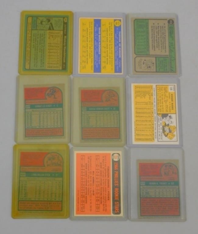 Henderson  (9) Baseball cards. To include: Topps #260, Ferguson