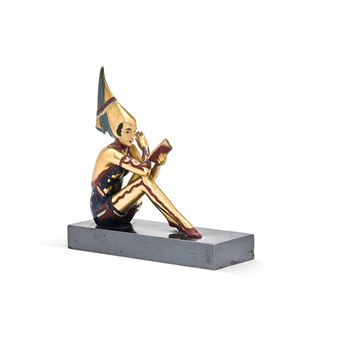 An Art Deco style cold-painted metal figure of a woman by J.B. Hirsch - J.B. Hirsch