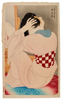 Woman wearing an under-sash ( Datemaki no onna ) - Shinsui Ito