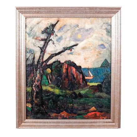 Artwork by Leo William Quanchi, Landscape, Made of oil on canvas board