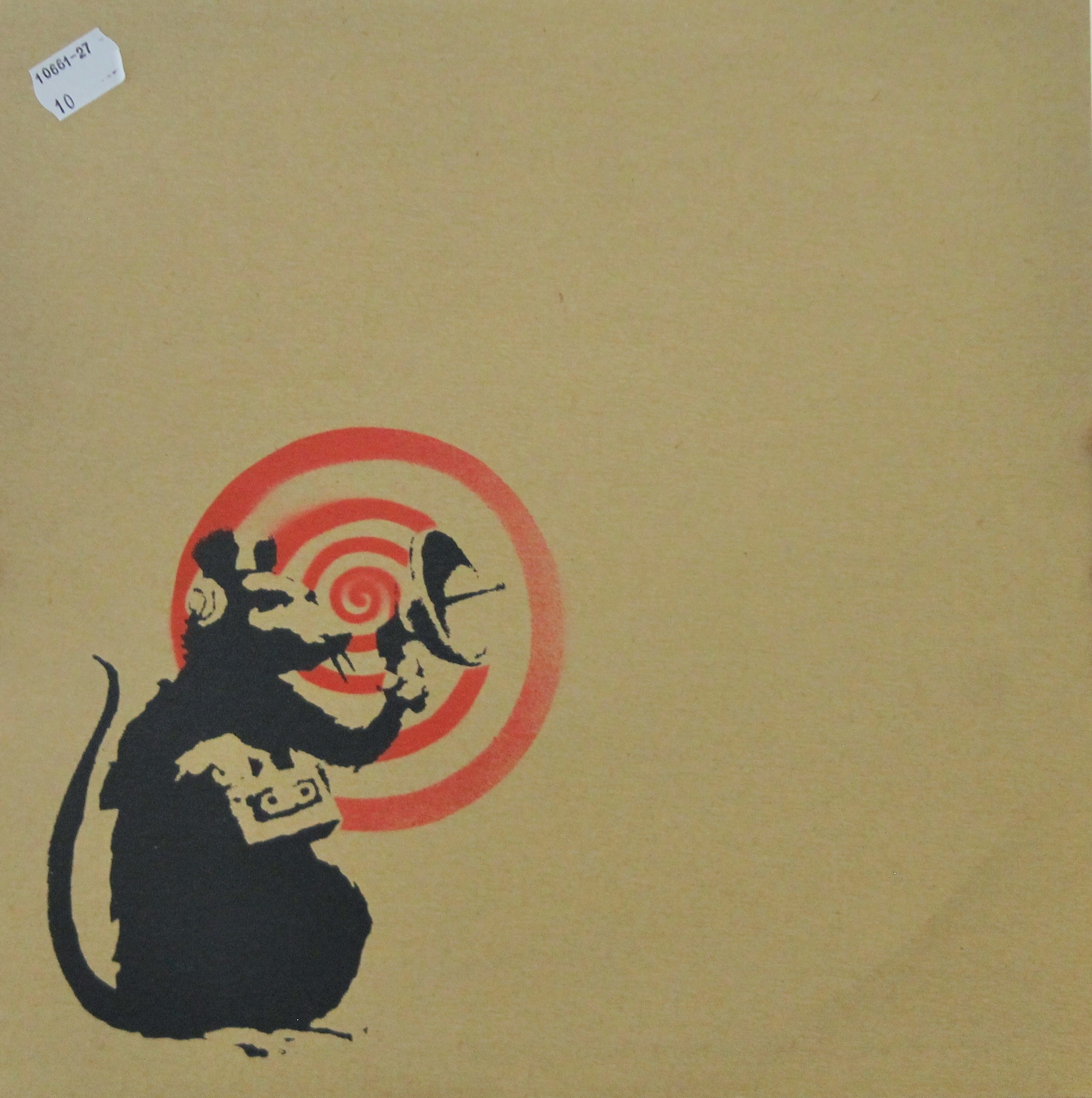 Banksy | Radar Rat - Red On Brown - Dirty Funker record sleeve | MutualArt