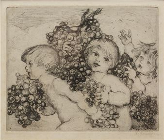 Children with grapes - Amalie Bauerle