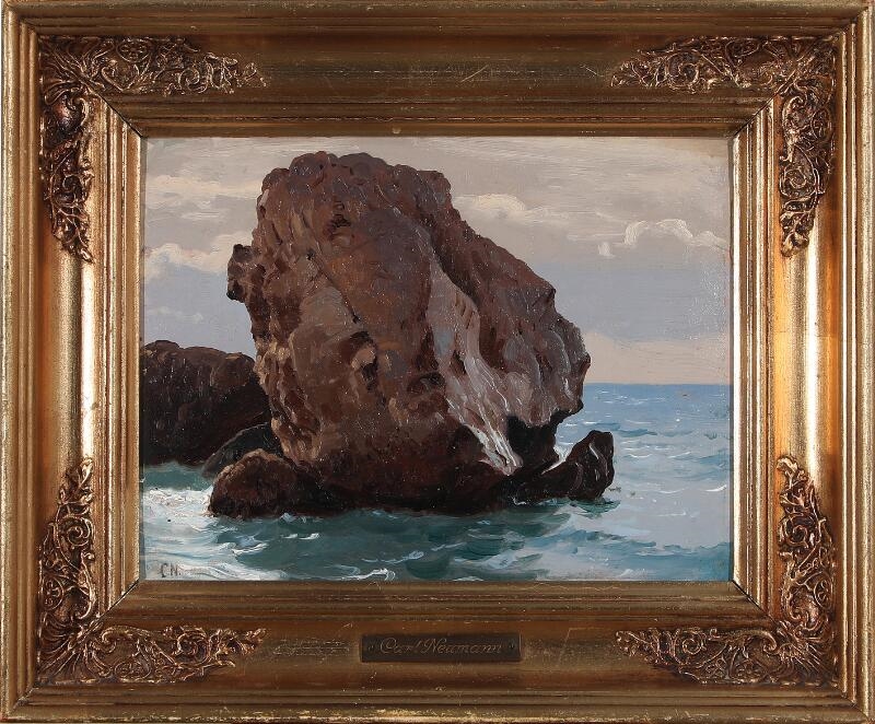 Carl Neumann | Coastal scenery with a rock | MutualArt