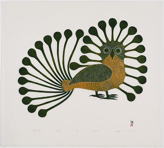 Radiant Owl by Kenojuak Ashevak, dated 1996
