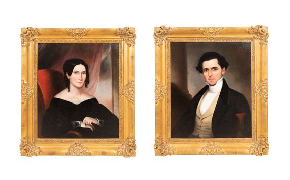 George Esten Cooke | HUSBAND & WIFE OIL PORTRAITS (1842) | MutualArt
