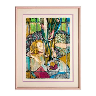 a sleeping young woman seen through a screen - Petar Panov Chuklev