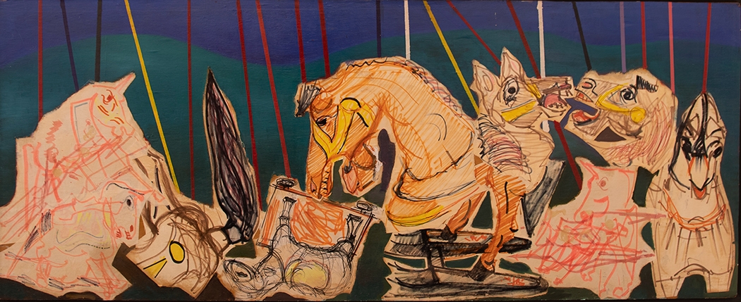 Artwork by Alejandro Vainstein, "Homenaje a Paolo Uccello", Made of oil-collage