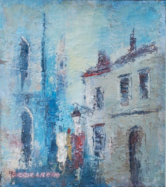 Artwork by Henri-Gilles Girardin, Vue plongeante, Made of huile sur toile