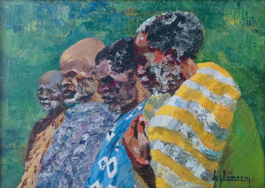 Artwork by Luz Dameron, Profils de chefs de tribus, Made of acrylique sur toile