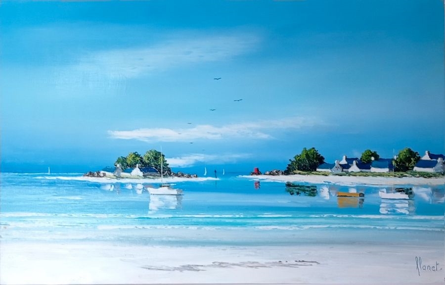 Artwork by Fréderic Flanet, Bord de mer en Bretagne, Made of huile sur toile