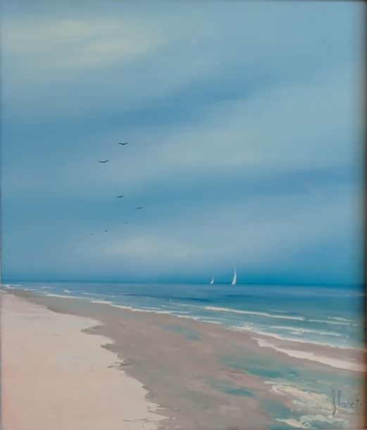 Artwork by Fréderic Flanet, Bord de mer, Made of huiles sur toiles