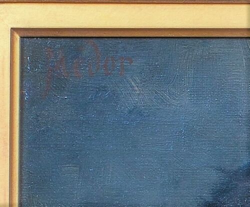 Artwork by Lewis Dorey, PORTRAIT OF A DOG POODLE LEWIS OIL PAINTING, Made of oil on canvas