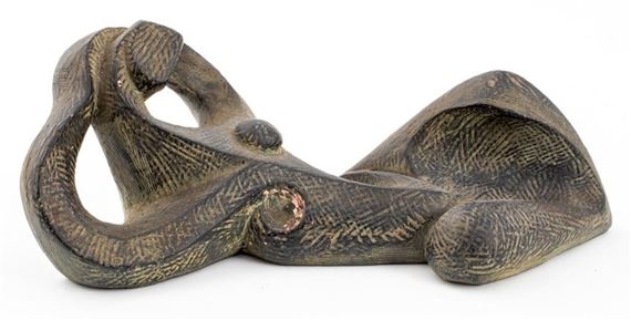 Modern reclining nude sculpture by Frederick Weinberg, 1950s