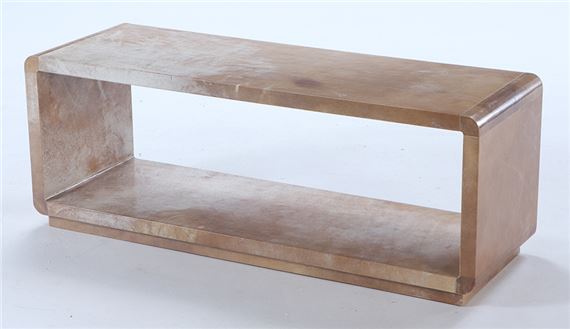 Parchent covered bench or coffee table by Samuel A. Marx